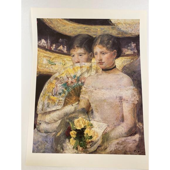 Mary Cassatt, The Loge, Young Ladies, Print, Book Page, Painting, M-03-01 - Picture 1 of 2